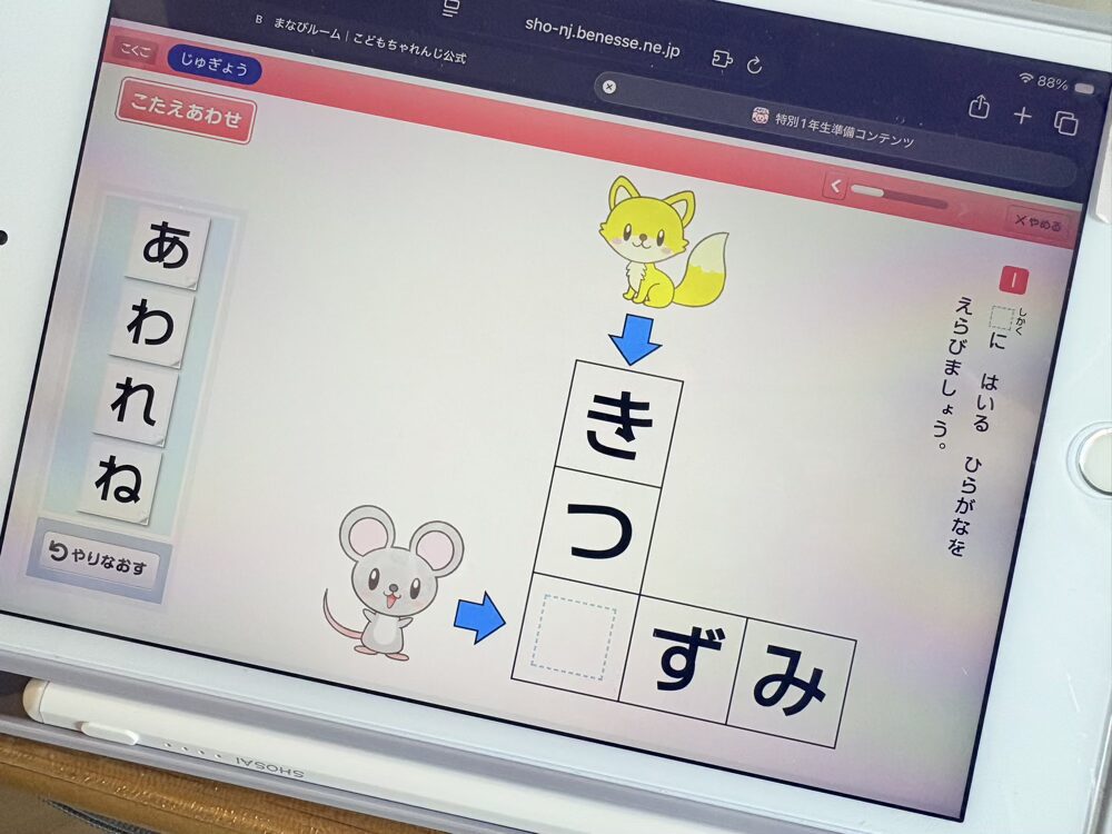 iPadmini5でちゃれんじたっち